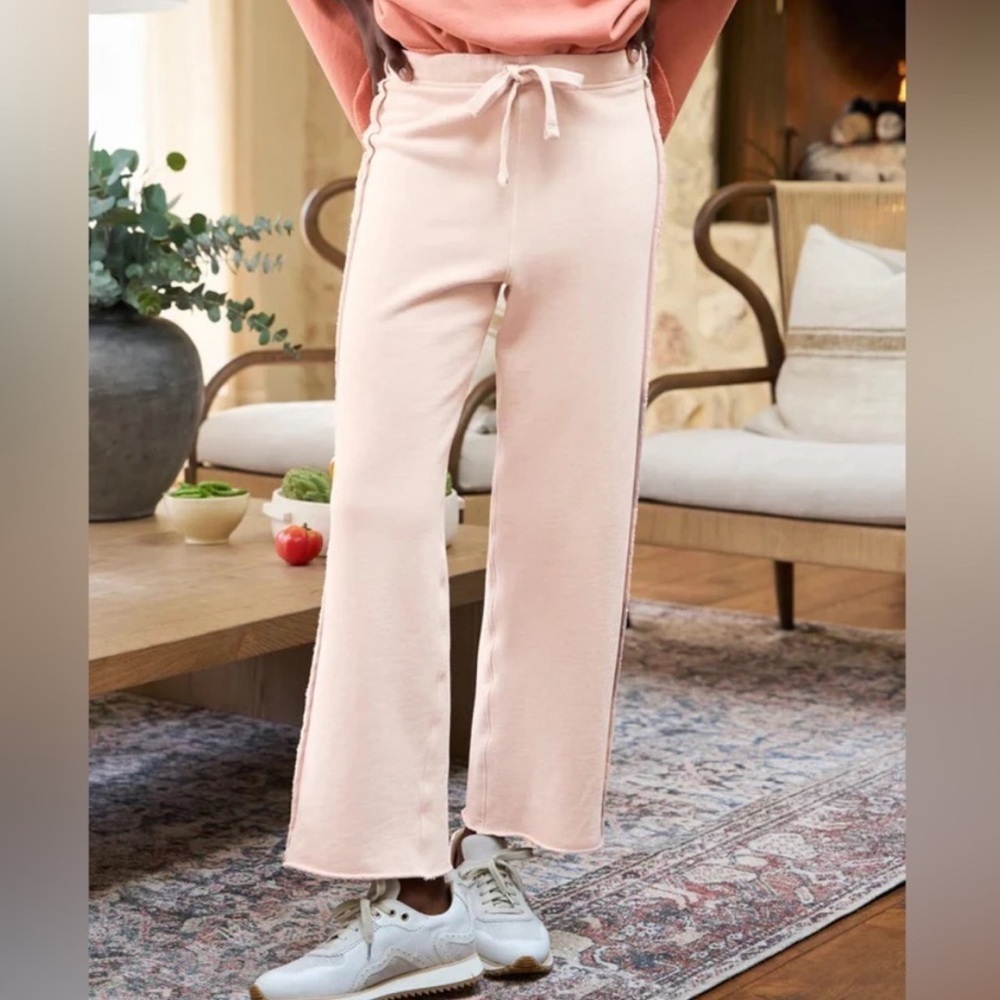 🆕 Frank & Eileen Women’s Bella Sweatpants Pink Cotton No Drawstring Size XS